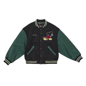 Women's Supreme Number (N)-ine Mickey Casual Varsity Jacket, Black Tops & Coats