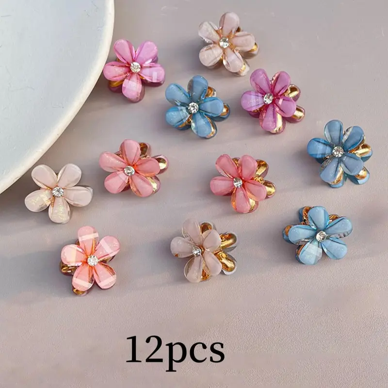 Flower Design Hair Claws, Cute Hair Accessories for Women & Girls, Minimalist Headwear Suitable for Thick Hair, Fashion Hair Accessories for Party, Daily Clothing Decor, Decorative Hair Clips, Flower Hair Clips
