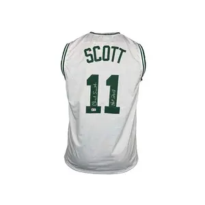 Charlie Scott Signed HOF 18 Inscription Boston white Custom Basketball Jersey (Beckett)