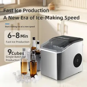 Mini Ice Maker Machine, Portable Compact Design for Home Bar Student Dormitory Apartment Use, Quick Ice Making Functionality
