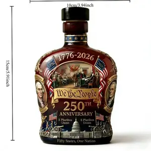 A Commemorative Whiskey Bottle with a Cap Featuring The 250Th Anniversary of The United States' Independence | "We The People" 250Ml Commemorative Bottle, Suitable for Collectors And Patriotic Gifts, Can Be Hand Washed