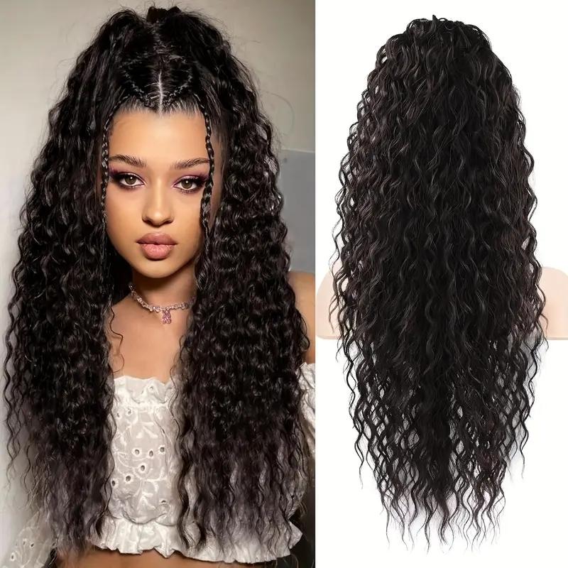 RIVERWOOD Drawstring Ponytail Extension 120g Straight 70% Real Human And 30% Heat-Resistant Synthetic Fiber Blend for Natural Feel Quick & Convenient Application Perfect for Everyday Wear Wearable