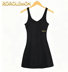 ROROLEMON Women's Sleeveless Athletic Workout Dress, Casual Sports Dress for Yoga, Running and Daily Wear