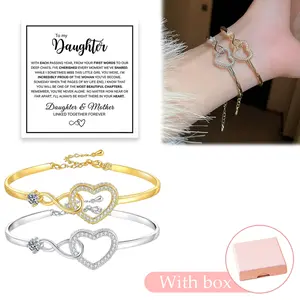 To My Daughter Forever Connected Bracelet Infinity Heart  Design Hight-Quality Jewelry for Milestone Celebrations Always Connected Even When Miles Apart