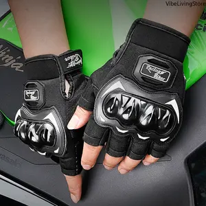 Summer Motorcycle Gloves Half Finger Breathable Motorcyclist Gloves ATV MTB Cycling Gloves Anti-fall Palm Guard Moto