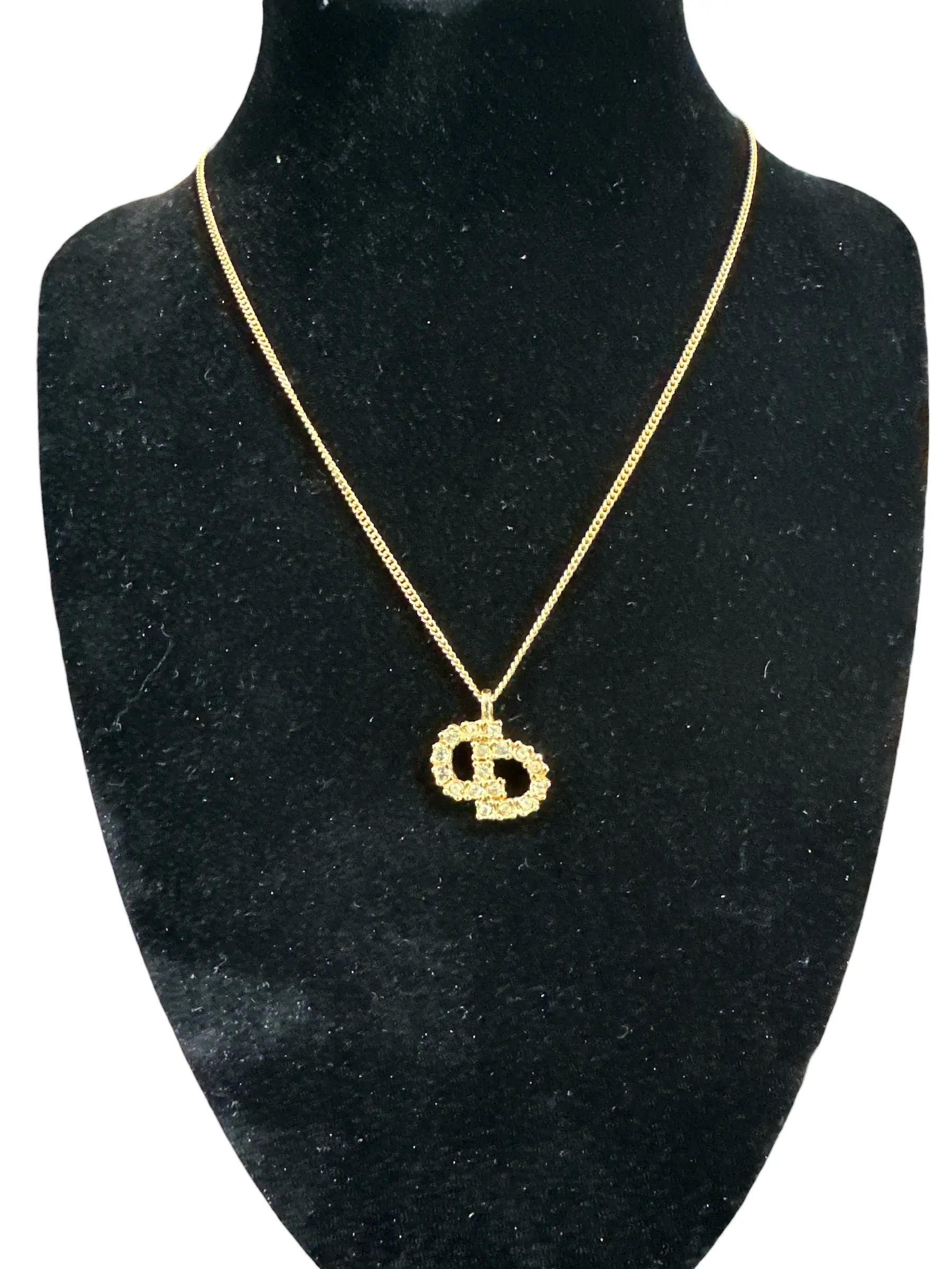 Pre-owned Christian Dior 17 Inch Necklace with Rhinestones