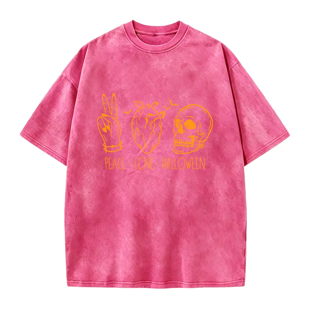 Peace Love Halloween Shirt,Skeleton Tshirt,Skeleton Halloween Costume,Witch Vibes Shirt, Spooky Season Gift Tee, Skull Halloween T-Shirt Claire Martinez