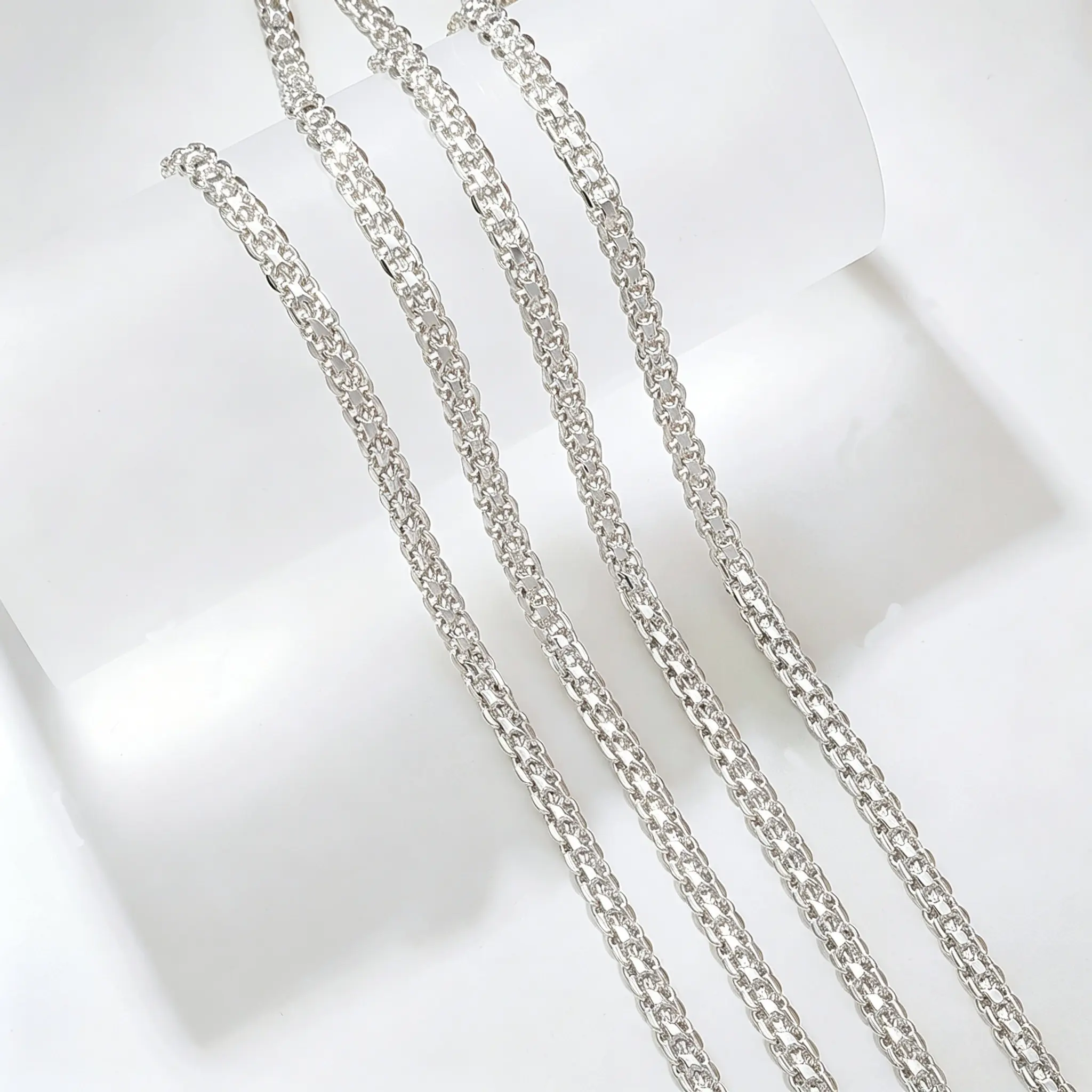 Silver Plated Thick Wheat Chain Necklace for Men Women, Solid Braided Foxtail Link Chain Choker Necklace, Sturdy Lobster Clasp Plain Chain Jewelry Replacement Necklace for Pendants Daily Wear