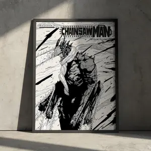 Anime Artwork Print Chainsaw Man Denji Makima Devil Hunter Minimalist Japanese Poster Wall Hanging Decor for Anime Fans