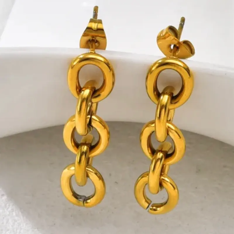 House of Aurex Luxury Stainless Steel Gold Hoop Earrings for Women | Lightweight Hypoallergenic Fashion Jewelry