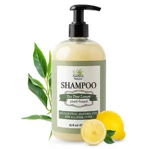 Southern Natural Tea Tree Lemon Shampoo for Women and Men, 16 fl oz, Clarifying Paraben and Sulfate Free Shampoo for Dry Scalp and Oily Hair, Vegan, Clean Ingredient, Gentle For Daily Use
