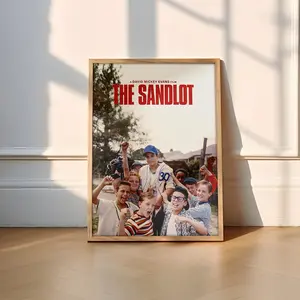 The Sandlot Poster, Retro Sports Movie Wall Art, Vintage Friendship Film Print, Classic Baseball Room Decor No Frame
