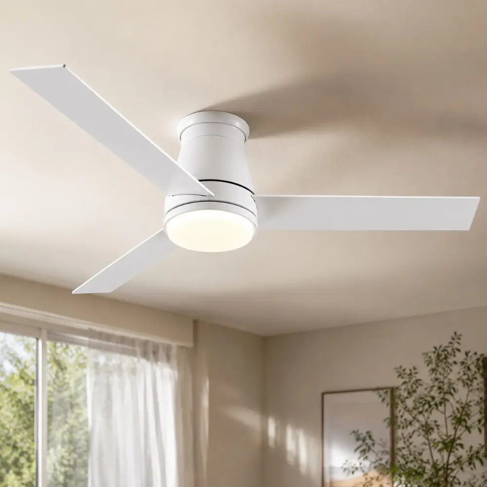 Littleox 52 in. Farmhouse Nickel Integrated LED Smart Ceiling Fan with DC Remote&Tuya APP Control for Bedroom, Living Room