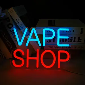 VAPE Shop Neon Light Sign for Man Cave Smoke Shop Business Store Sign Garage Bedroom Wall Decor Neon Night Light Birthday Christmas Dad Husband Gift Neon Signs