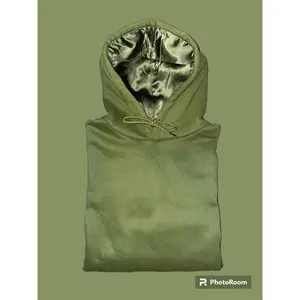 Olive Satin-Lined Hoodie