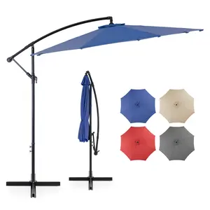 9.8FT Offset Hanging Cantilever Patio Umbrella – Outdoor Sun Shade with Easy Tilt, 8 Ribs UV Protection