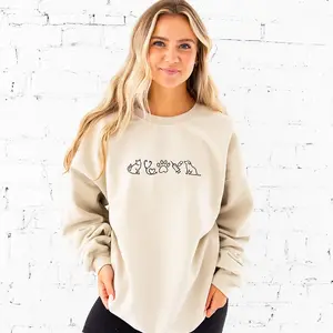 Veterinarian Icons Embroidered Crewneck Sweatshirt, Vet School Crewneck, Animal Lover, Pet Doctor Gift, Veterinarian Gift