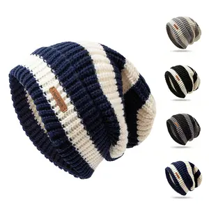 Striped Beanie for Women and Men, Warm and Lightweight Hat for Autumn and Winter