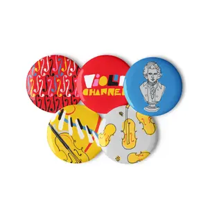 Classical Music Fun Pin Buttons Set