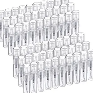 Mini Spray Bottle, 60PCS 2ml Mini Clear Plastic Spray Bottle Empty, Fine Mist Refillable Mini Perfume Bottle. Small Empty Sample Containers Bottle. 2ml, 60 Pack, Clear springtok