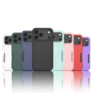 Magnetic Anti-drop Phone Case for Apple iPhone 17 Pro Max 2-in-1 Protective Cover Military Anti-drop Phone Case for iPhone 16 Series In Stock
