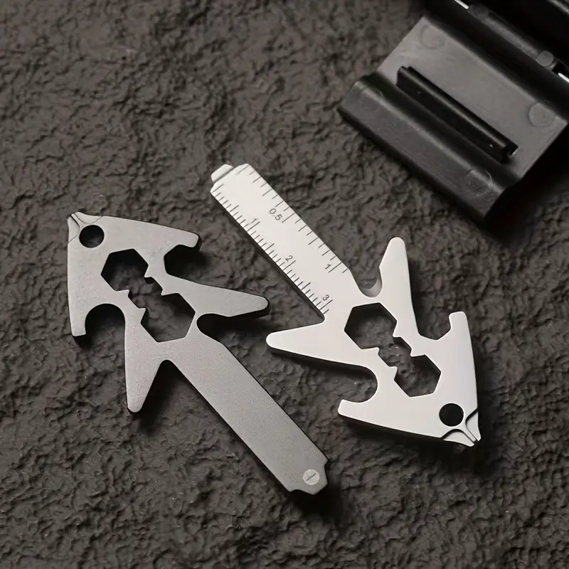Multifunctional Tool Card, Portable Measuring Ruler Tool Card, Multifunctional Tool for Keychain Bottle Opener, Multipurpose Tool, Versatile Tool, Outdoor Sports Equipment for Camping, Hiking