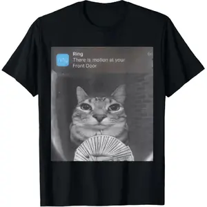 🐱[100%cotton]Ring There is Motion at Your Front Door 100% Cotton Printed Shirt – Bold Graphic Tee for Smart Home Tech Lovers, Modern Fashion Enthusiasts & Trendy Teens – Comfortable, Unique Design for Casual Wear, Everyday Style & Gift Ideas!