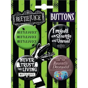 Beetlejuice 4 Button Set 2