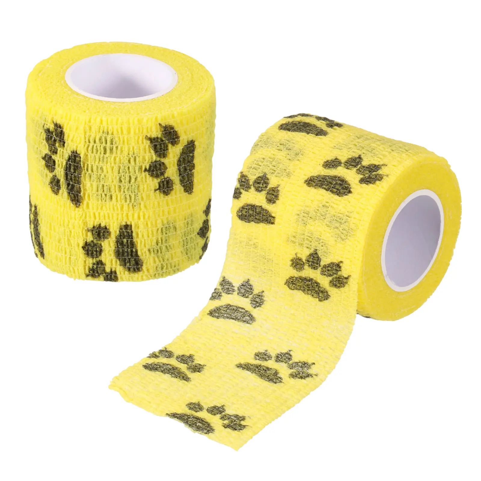 PETAXCELL Pet Wrap Bandages, 4.92 Yard Self Adhesive Bandage Wrap, Paw Pattern Pet Non-Woven Tape First Aid Cohesive Gauze 2pcs, Intended for Dog/Cat/Bird/Legs/Paws/Wound
