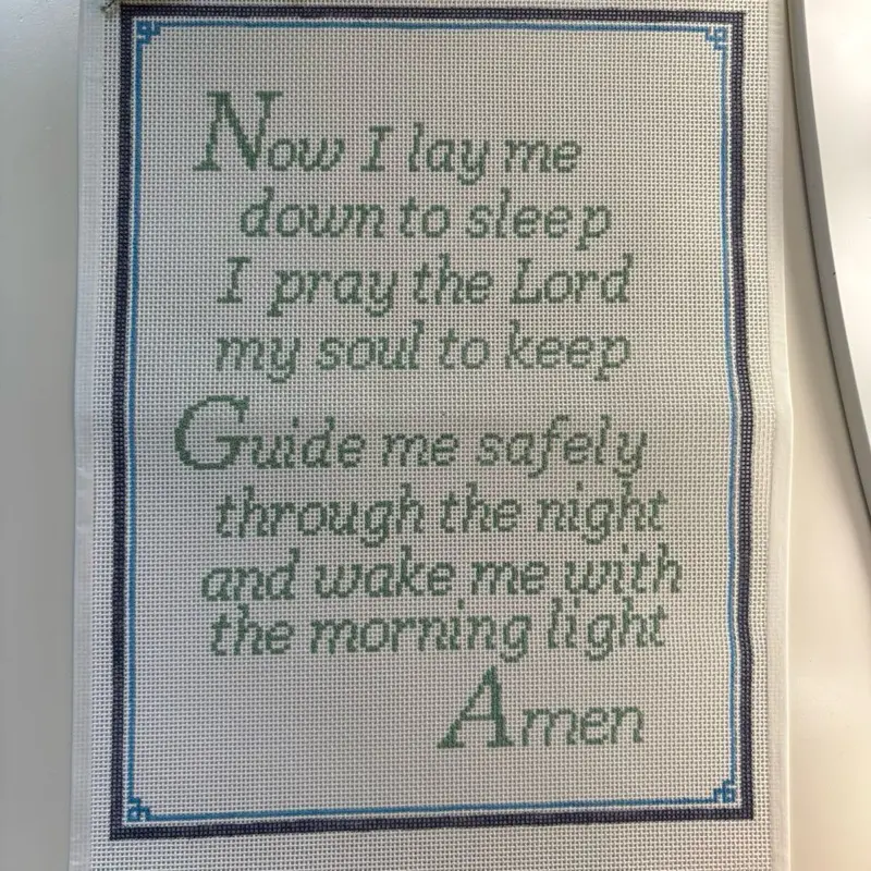 Hand Painted Classic Prayer Needlepoint Canvas, 13-Count