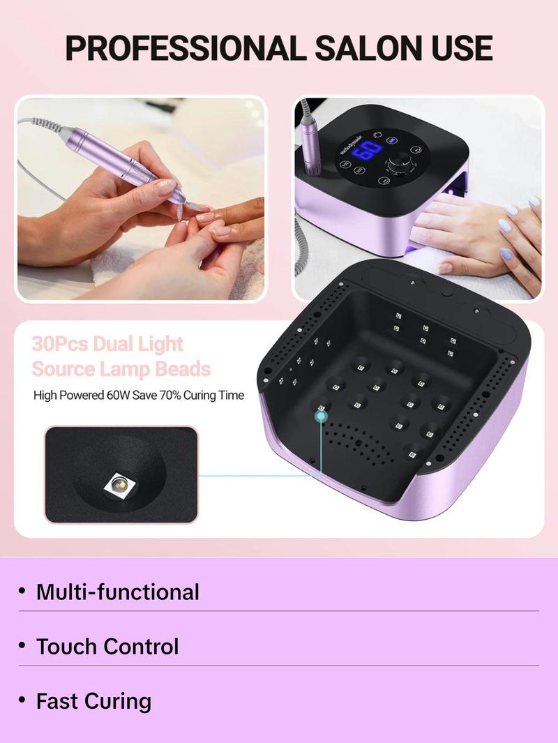 MelodySusie X2-2 in 1 Nail Lamp with Nail Drill 30,000 RPM