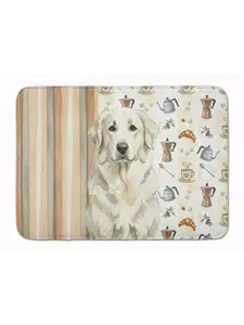 Carolines Treasures WDK7458RUG 19 x 27 in. White Great Pyrenees Coffee Bar Memory Foam Kitchen Mat