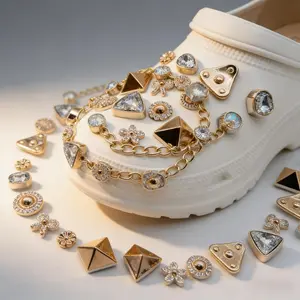 26pcs Women's Bling Rhinestone Clogs Charms, Heart Flower Rabbit Deer Cactus Shaped Shoe Decor, Cute Faux Pearl DIY Footwear Jewelry Setcute shoe accessory