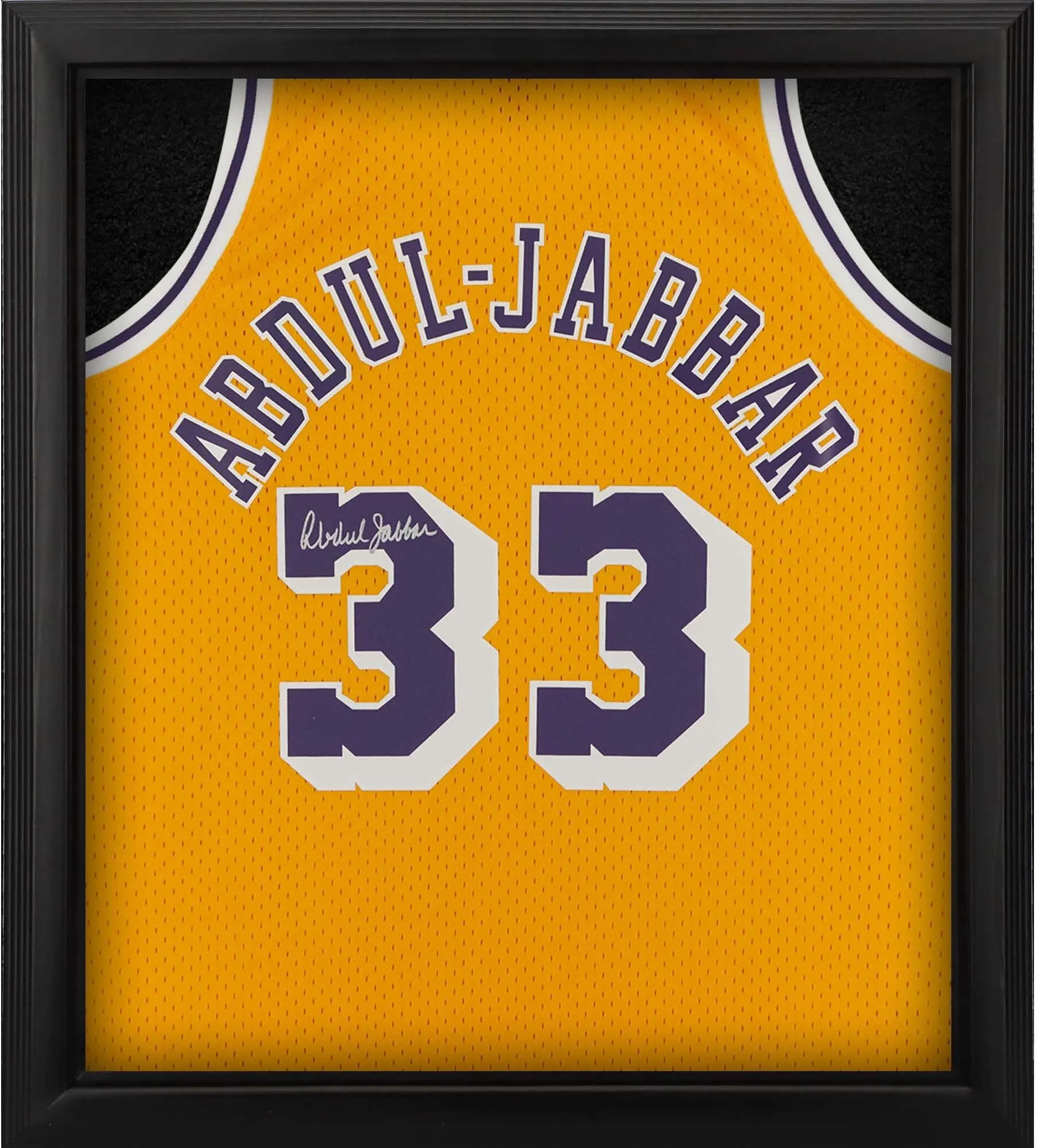 Kareem Abdul-Jabbar Los Angeles Lakers Framed Autographed Mitchell & Ness Gold 1984-1985 Swingman Jersey Shadowbox - Fanatics Authentic Certified