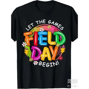 Summer Cotton T-shirt for Field Day and Fun Day Teachers Unisex Short Sleeve Printed Tee 2025 Summer Apparel