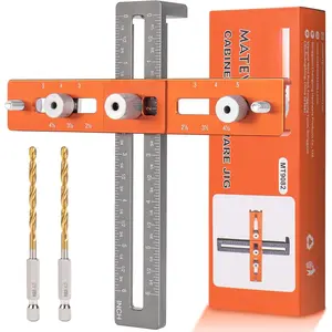 Cabinet Hardware Jig, Cabinet Handle Template, Cabinet Installation Tools With Adjustable Knob,Punch Locator Precision Woodworking Drill Guide For Drawer, Cupboard, Door, File Shelves