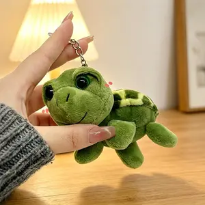 1Pc Cute Big Eyes Cartoon Turtle Plush Toy Keychain Kawaii Sea Turtle Bag Pendant Soft Stuffed Doll Backpack Ornament Fashion Accessories Perfect Birthday Holiday Gifts for Girls Kids Couple Friends Daily Decoration