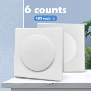 6 Counts Wall Split Flange Covers, Decorative ABS Panel for Air Conditioner Pipe Holes, Self-Adhesive Backing Included