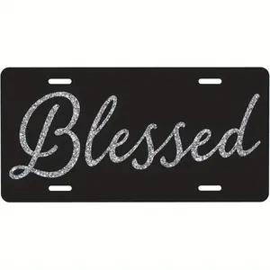 Decorative Car Plate, Sparkly Front License Plate, Personalized Tag, Vehicle License Plate, Artistic License Plate 6 X 12 Inches