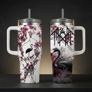 Frostsip Sleep Token Band 40oz Insulated Tumbler With Handle, Alternative Metal Music Inspired Stainless Steel Travel Mug With Straw, Leakproof Cup Holder Friendly Drinkware, Hot Cold Tumbler Gift for Sleep Token Fans, Music Lovers, Collectors, Daily Use