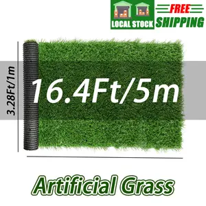 16.4*3.28Ft, Artificail Grass, Grass Turf Wall Decoration, High Grass Panel, Green Pet Mat, Floor Decoration Cover, for Patio, Wall Hanged Decor, Wedding, Free Tailored Grass