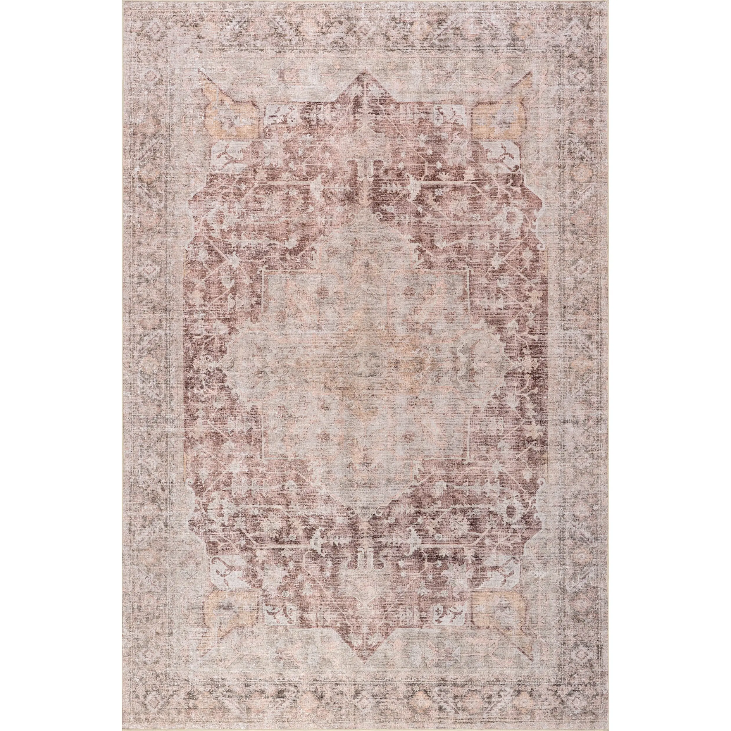 Rora SplashGuard Medallion Machine Washable Area Rug