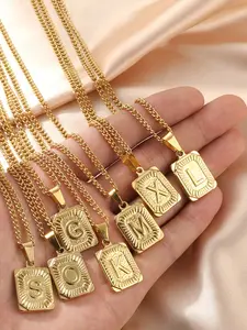 A-Z Initial Necklace Copper Plated Fashionable Elegant Unique High-End Daily Wear Gift Choice, Stylish Personalized Jewelry Accessory, Initial Letter Necklace