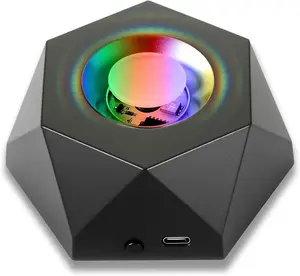 Light Rotating Base Black Non Slip Display Stand Color Change Base for Crystal Spherical Artwork(3.8*1.6in)