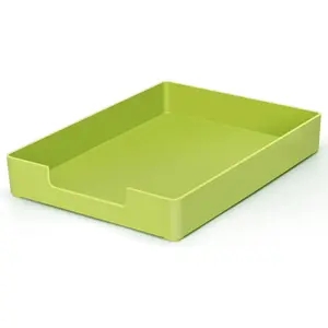 Letter-Size Tray, Desk Drawer Organizer, A4 Plastic Paper Tray, Stackable Letter Tray Paper Organizer, Plastic Paper Holder File Organizer for Office, School, Home Storage (Green)
