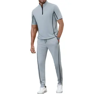 Contrast-Line Half-Zip Tracksuit, Minimal Silhouette Perfect For Errands And Brunch, Blending Polished Vibes And All-Day Comfort