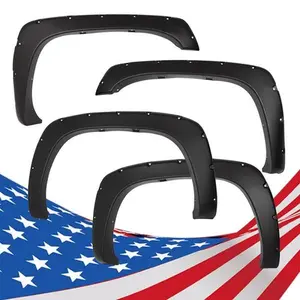 CROSSDESIGN Fender Flares Pocket Style Bolt On Rivet Fit For 1999-2006 Silverado GMC Sierra