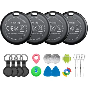 Air Tags for Android,Air Tags-4 Pack Android,Air Tracker Tags with 4 Case,2 Year Battery Life,Google & Apple Find Trackers for Google'S Find Hub App & Apple Find My,IP65 Waterproof Luggage Tracker Tracking Vehicle GPS