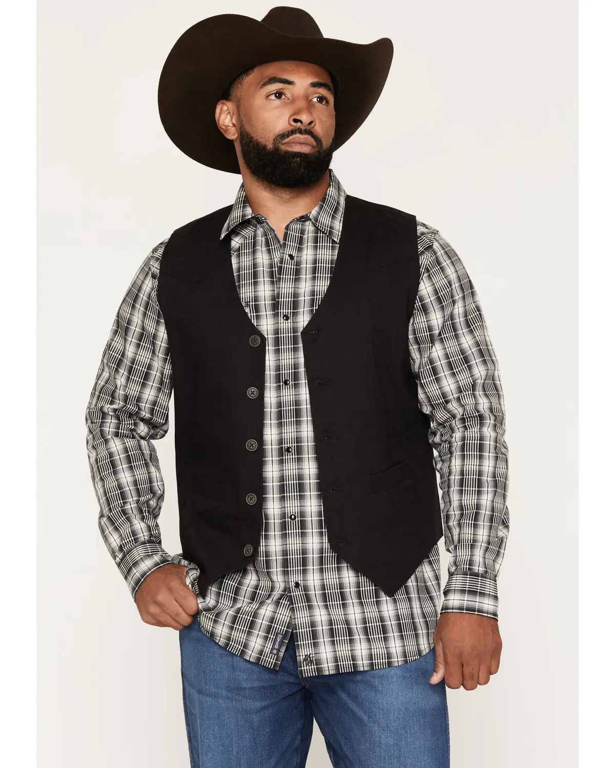 Moonshine Spirit Men's Spirit&Reg; Men'S Six String Distressed Vest - Msfa26v4-Blk