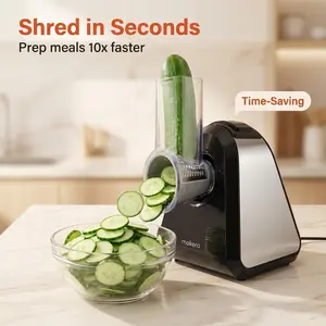 5 in 1 Electric Cheese Grater for Block Cheese, Kitchen Automatic Cheese Shredder & Salad Shooter, Easy to Clean Vegetable Chopper for Cheese,Cucumber, Potato, Carrots, Nut